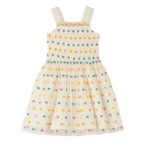 Stella McCartney Kids White Embroidered Star Tulle Dress, size 12, NWOT